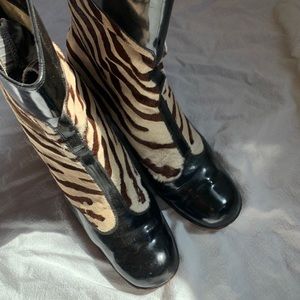 Vintage Loewe Zebra Print Boots